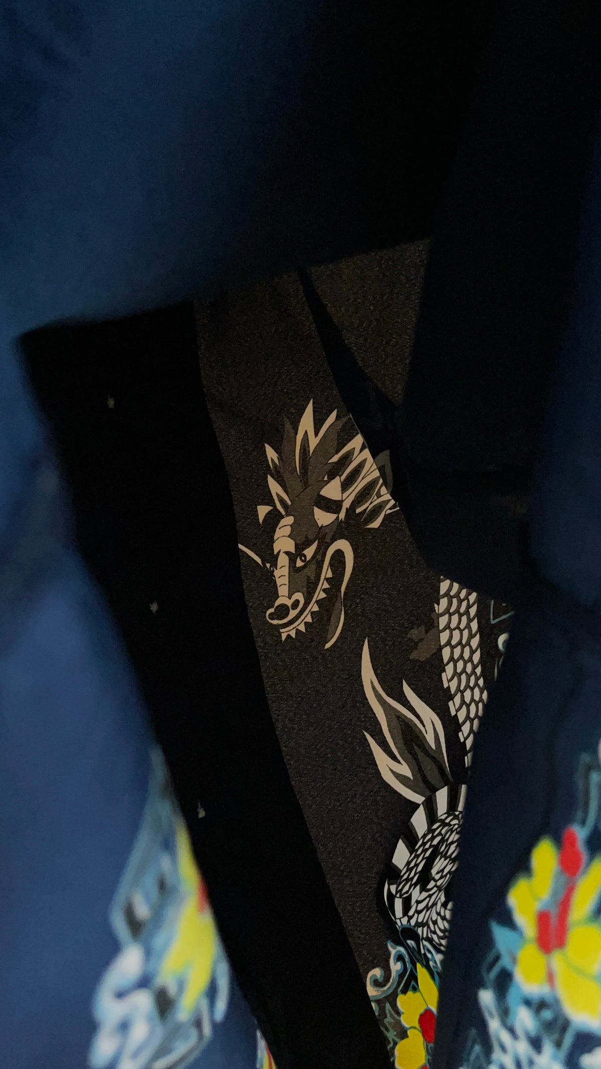 Y2K Dark Blue Dragon Shirt - L — Arkive Vintage