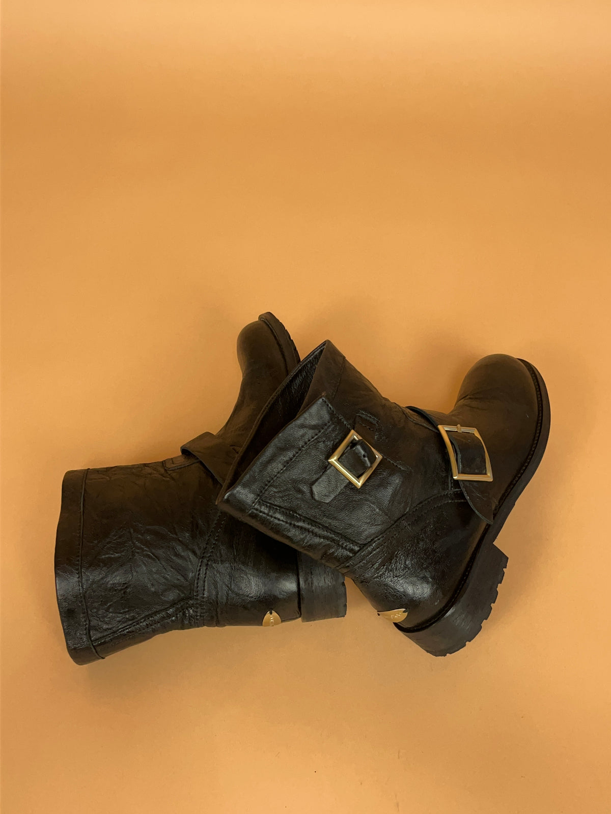 Jimmy Choo Black Leather Buckle Ankle Boots - AU 7 Womens