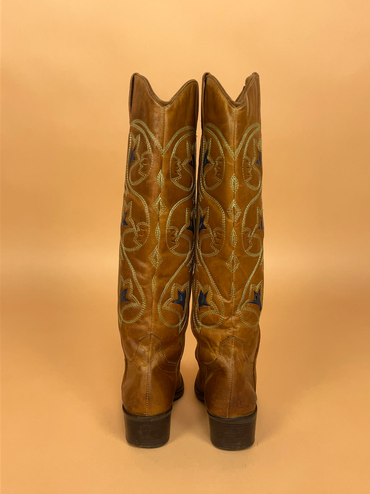 Vintage Tan Leather Western Boots - AU 7 Womens