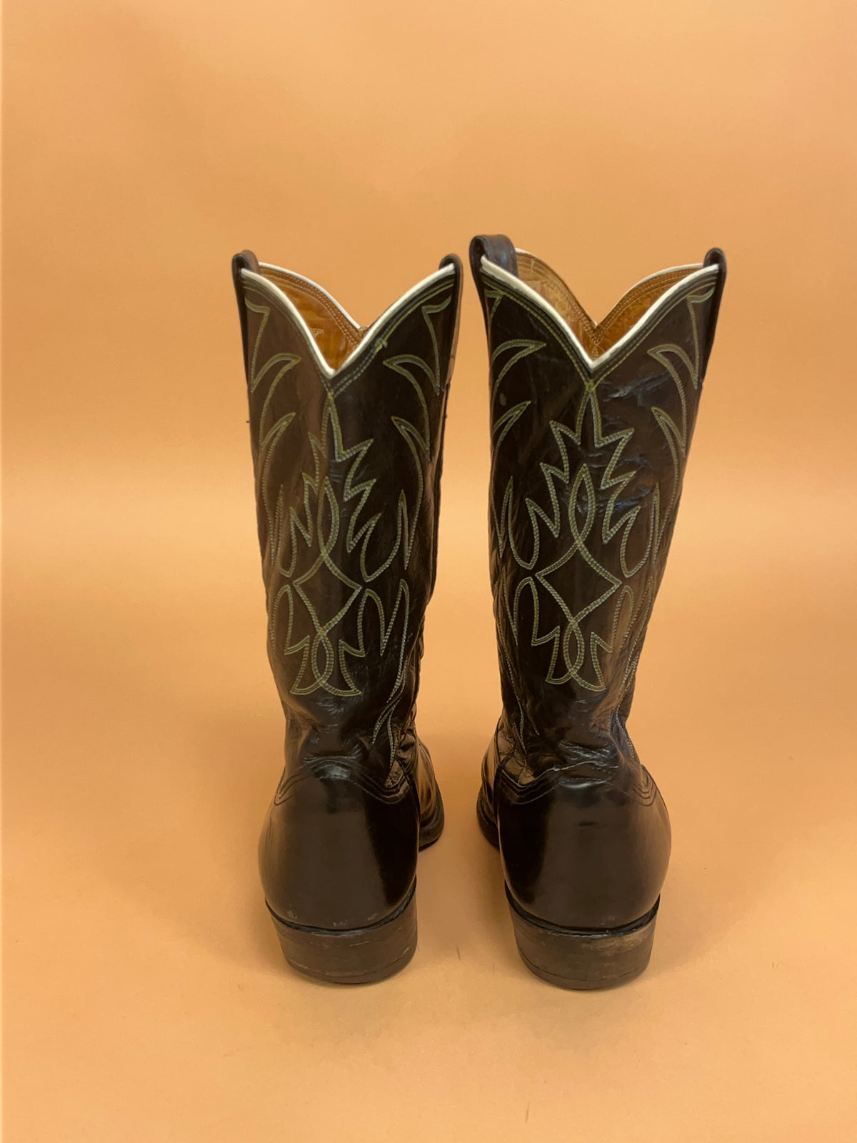 Vintage Nocona Black Pointed Toe Western Boots - AU 7 Mens