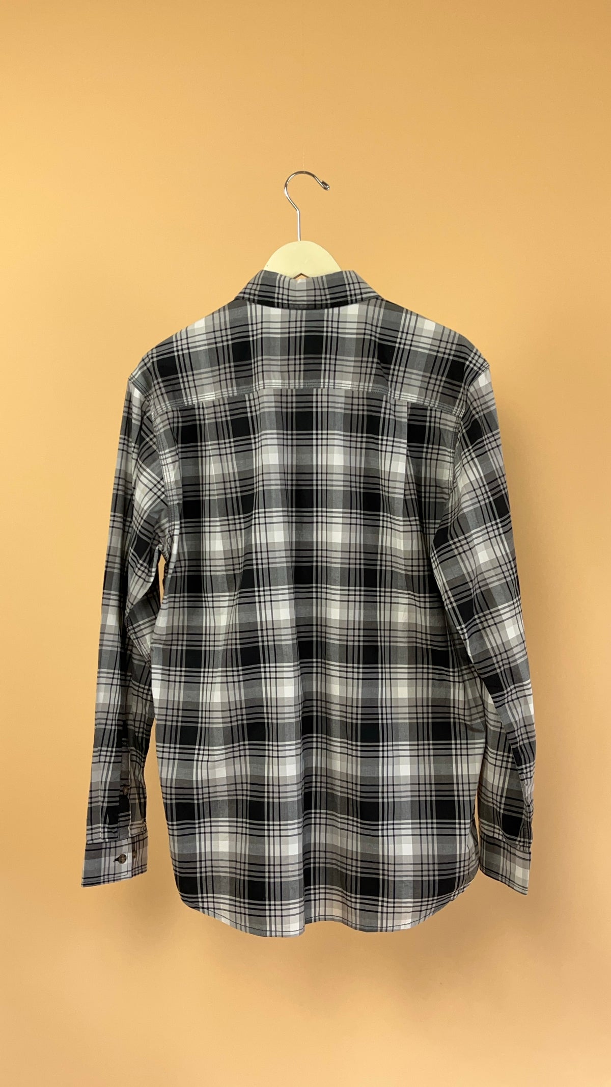 Carhartt" Grey & Black Plaid Button-Up Shirt - M