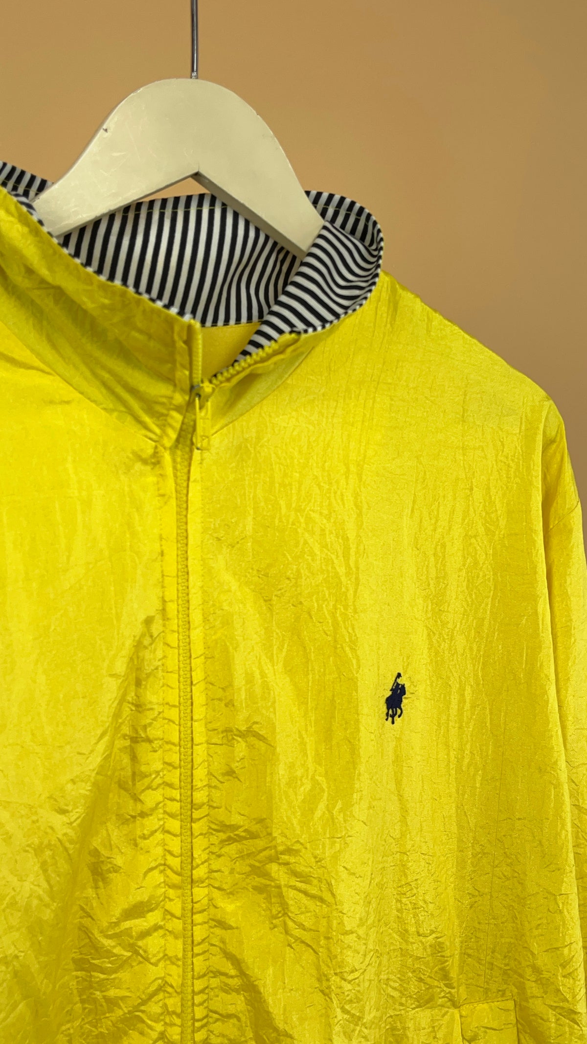 Vintage USA Polo Assn canary yellow windbreaker with zip front — Arkive Vintage
