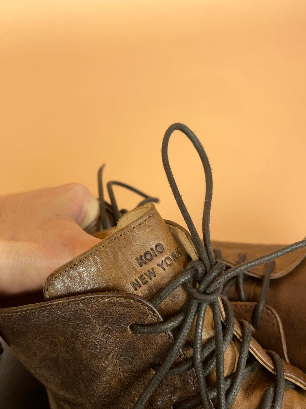 Koio Leather Lace Up Boots - AU 10 Mens
