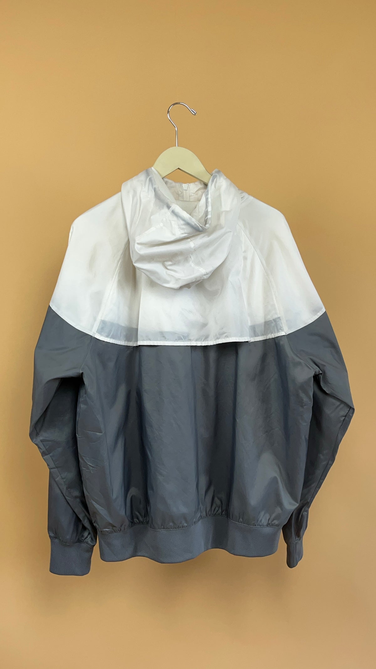 Vintage Nike grey and white colour block windbreaker with metal zip — Arkive Vintage