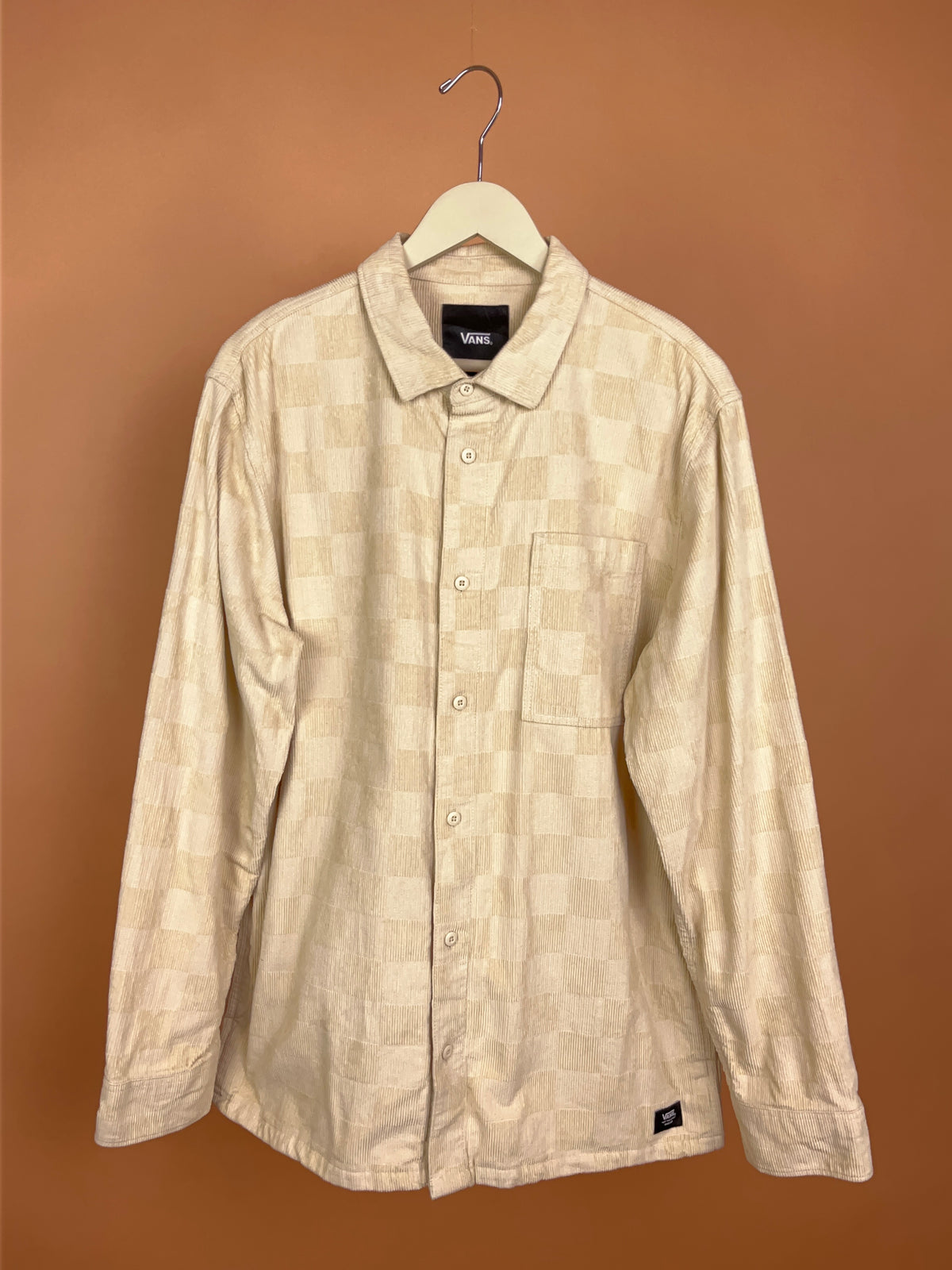 Y2K Vans Sandy Tan Corduroy Shirt - L