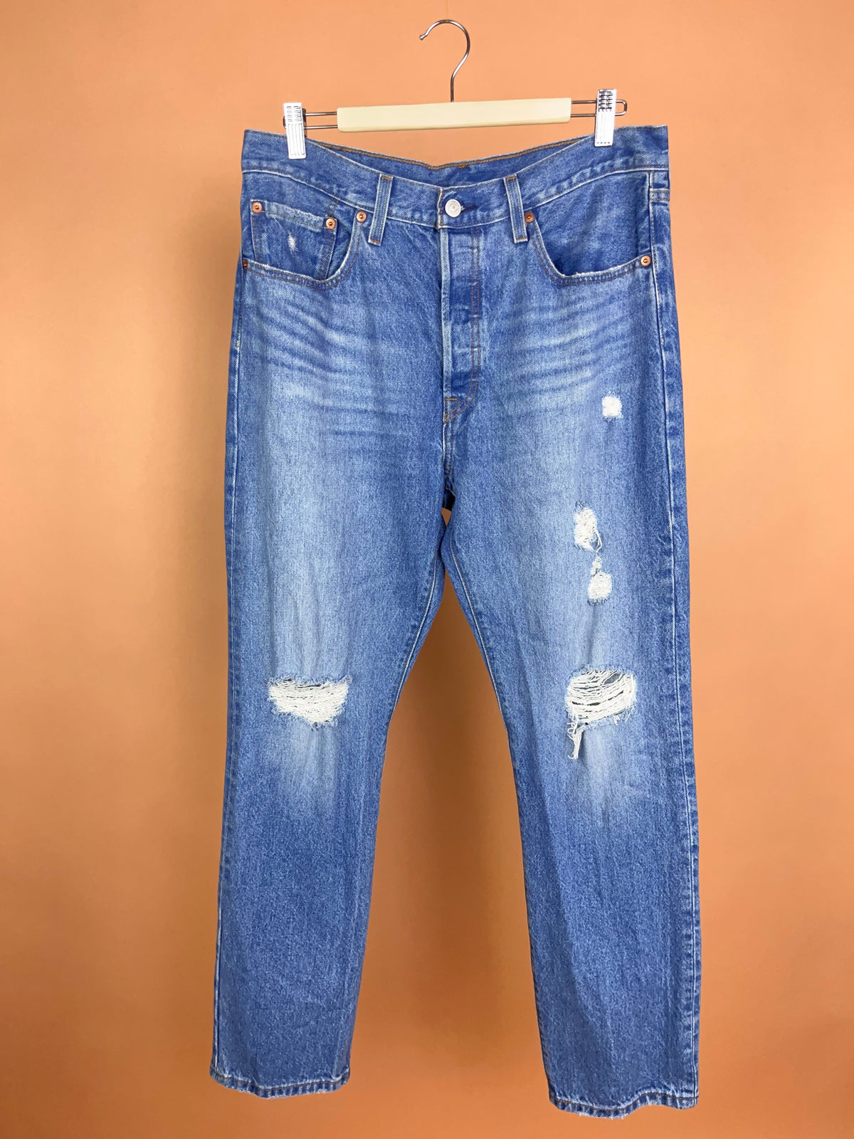 Levi's 501 Mid Blue Straight Leg Jeans - 34"