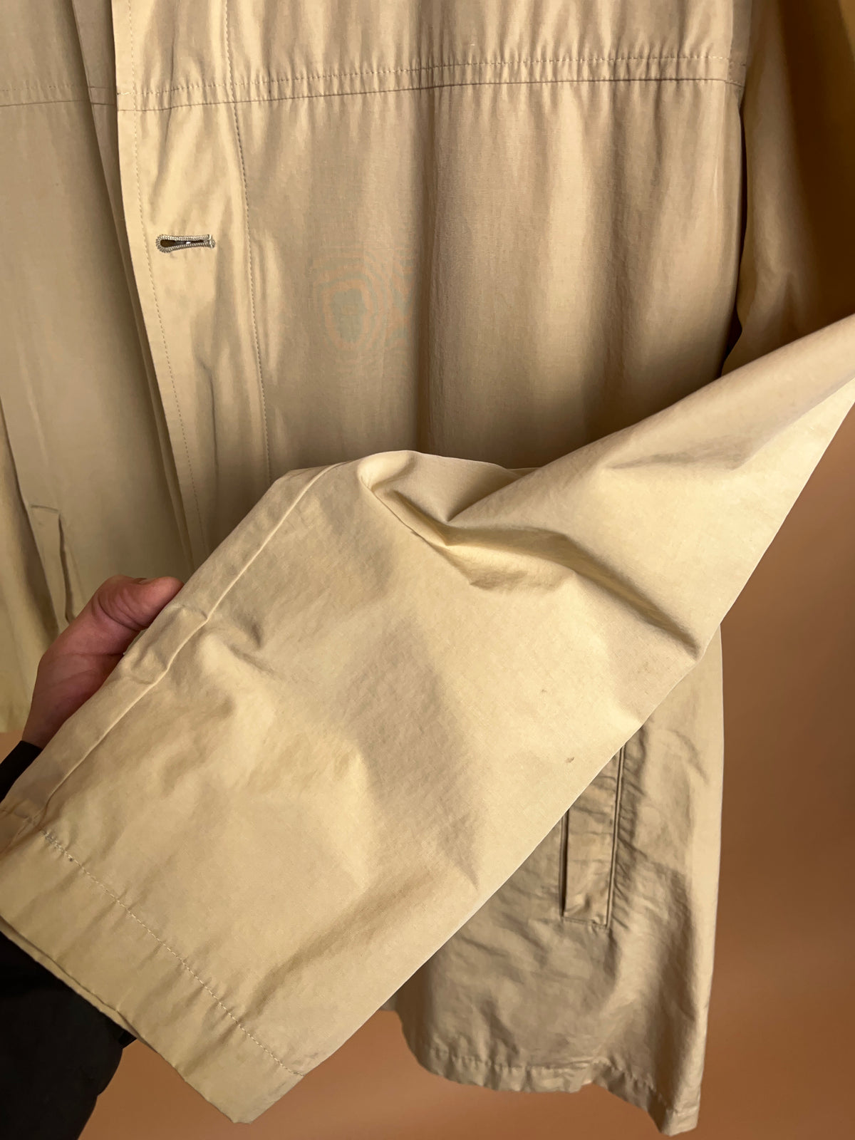 Y2K Burberry London beige coat with detachable hood, Nova check lining — Arkive Vintage