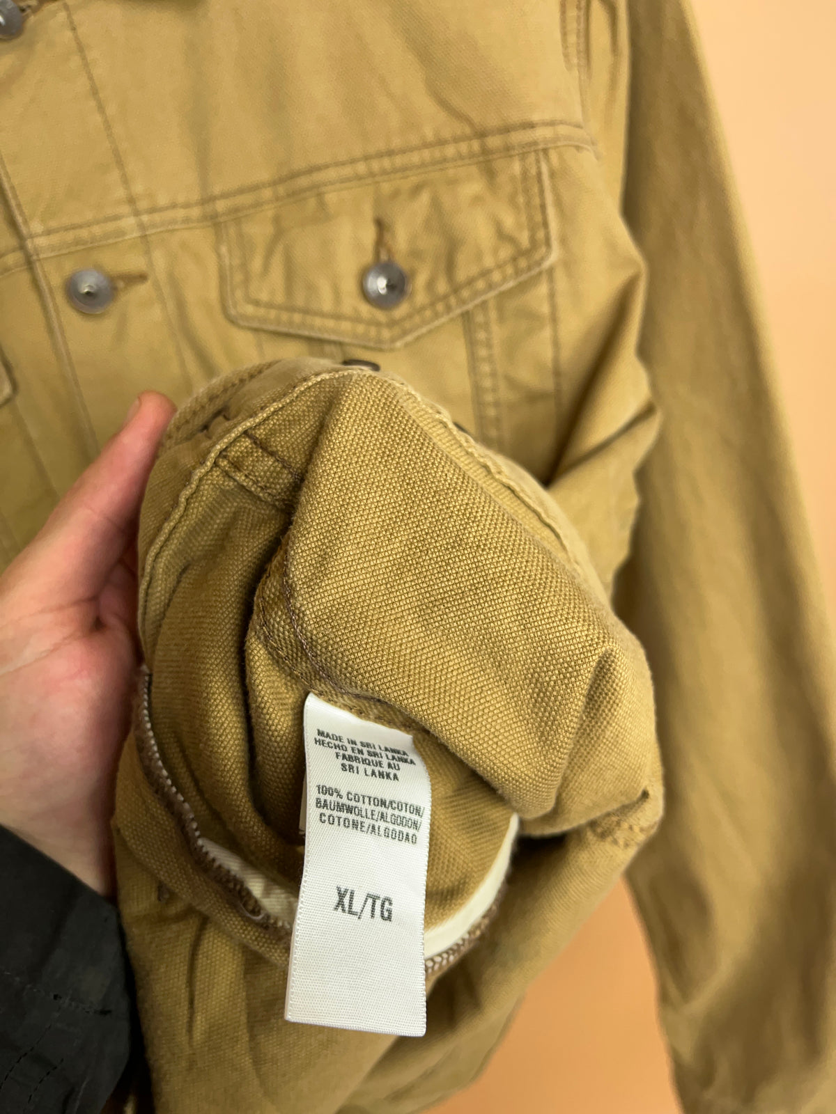 Lucky Brand Tan Canvas Trucker Jacket - M