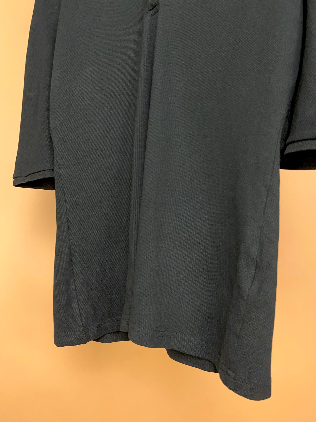 Y2K Burberry Brit black cotton pique V-neck polo, Nova check placket — Arkive Vintage