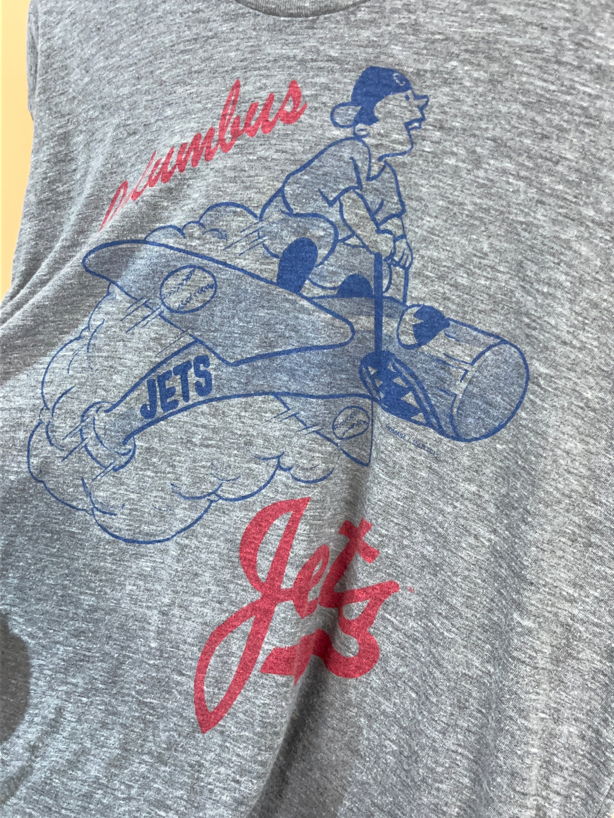 Columbus Jets minor league baseball t-shirt with retro cartoon pilot graphic — Arkive Vintage