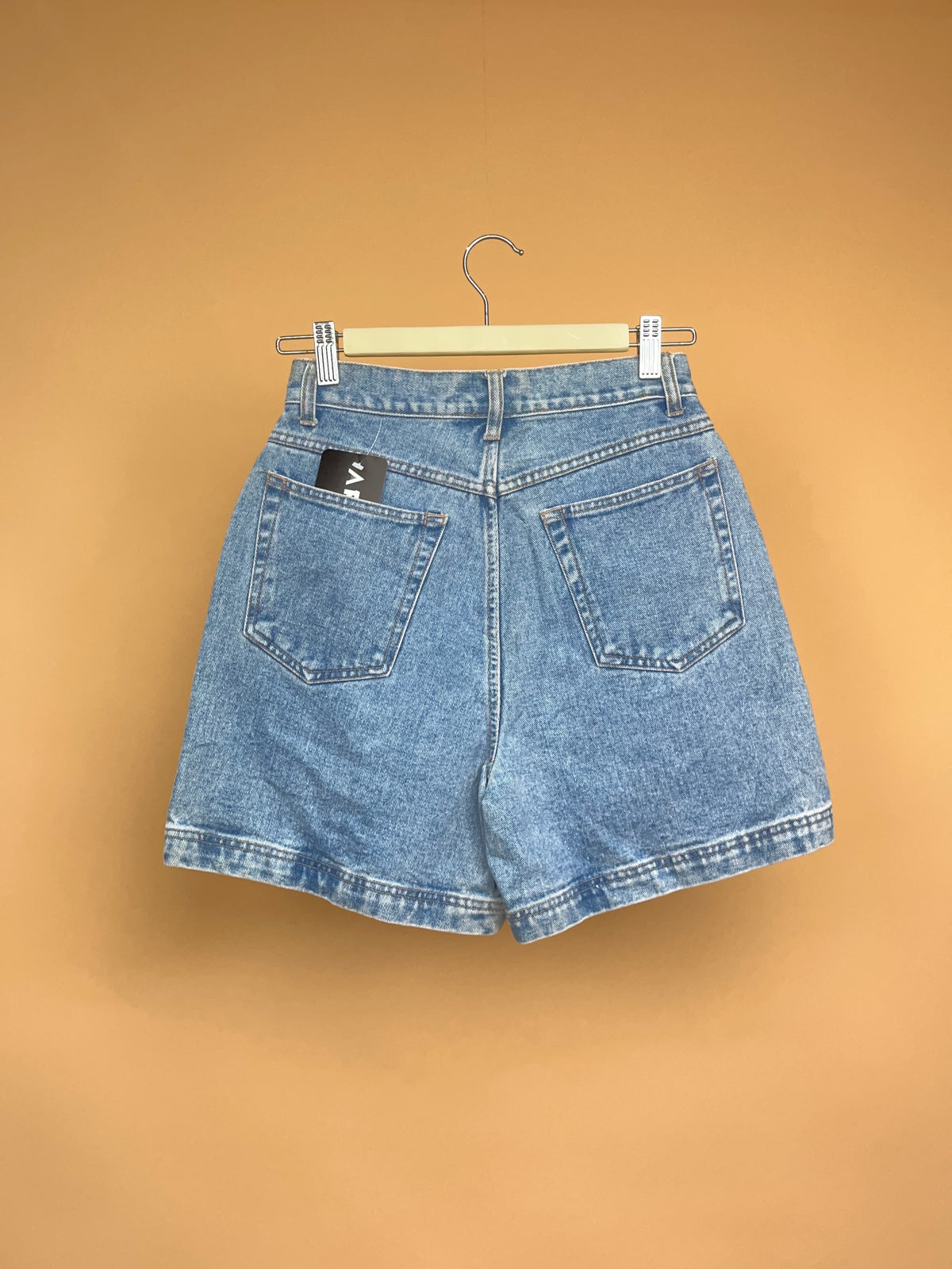1990s Embroidered Floral High-Waisted Denim Shorts