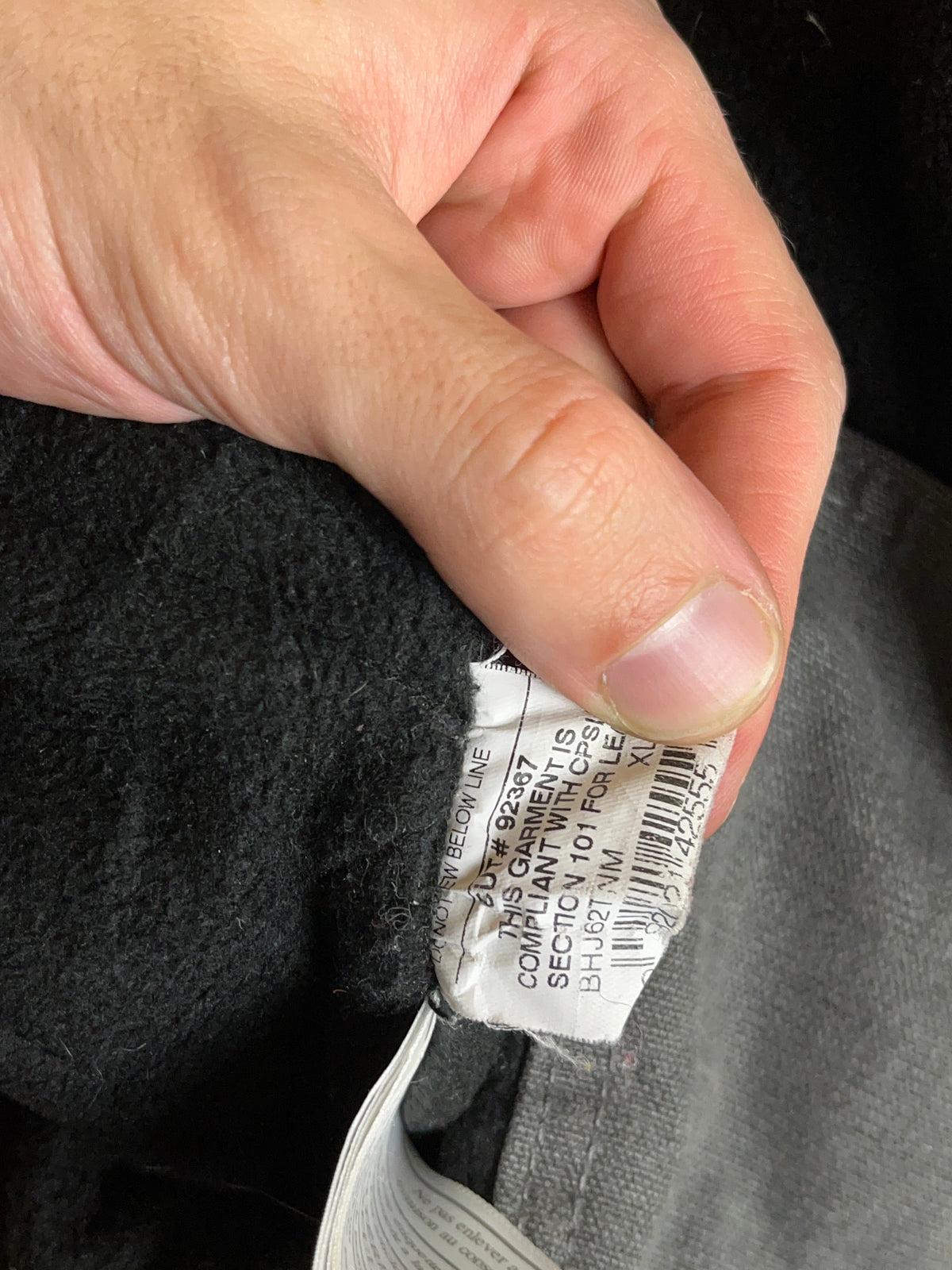 Y2K Berne Grey Duck Canvas Hooded Work Jacket Quilted Lined -S