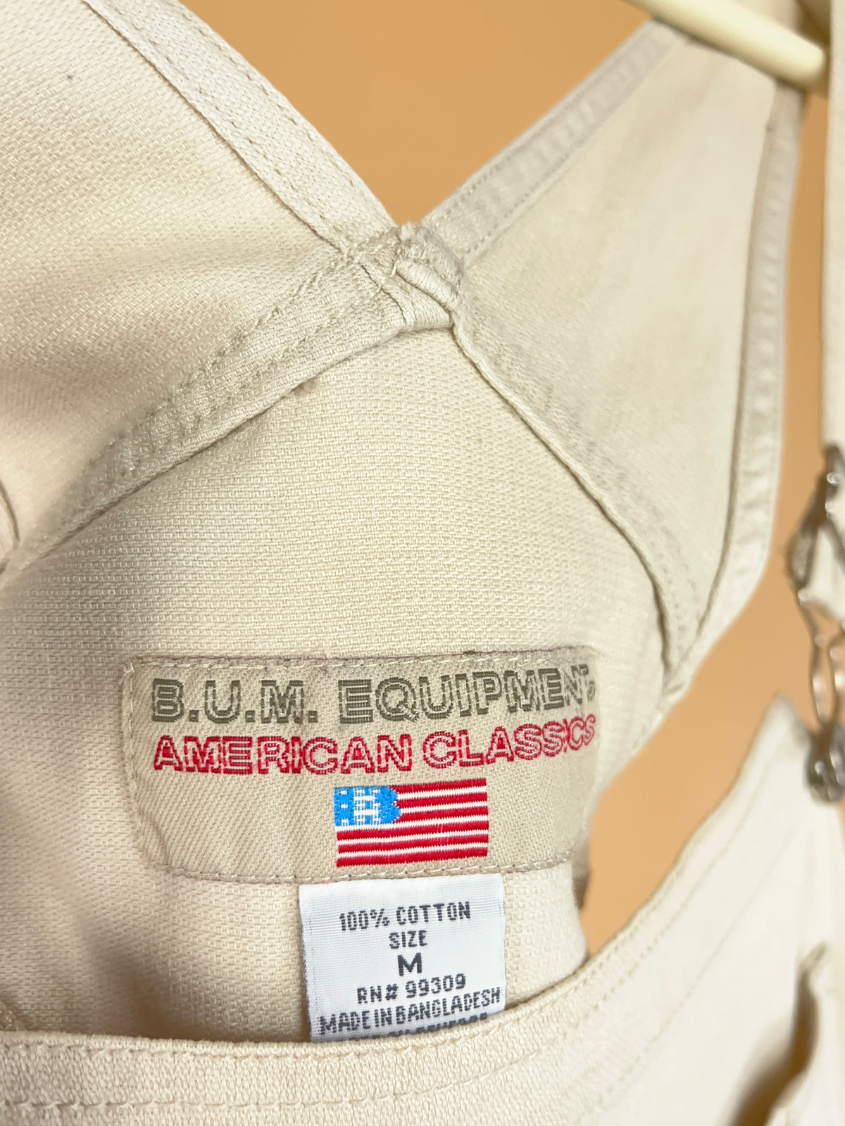 1990s B.U.M Equipment Ecru Dungarees