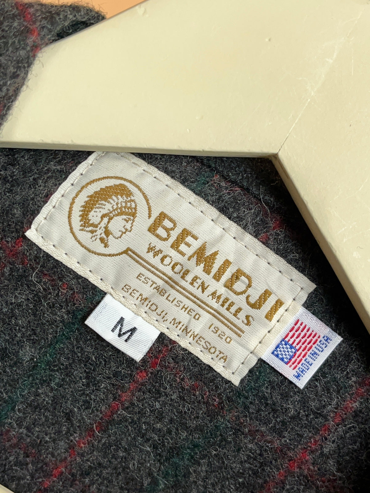 Bemidji Woolen Mills Grey Plaid Wool Vest Made In USA - M