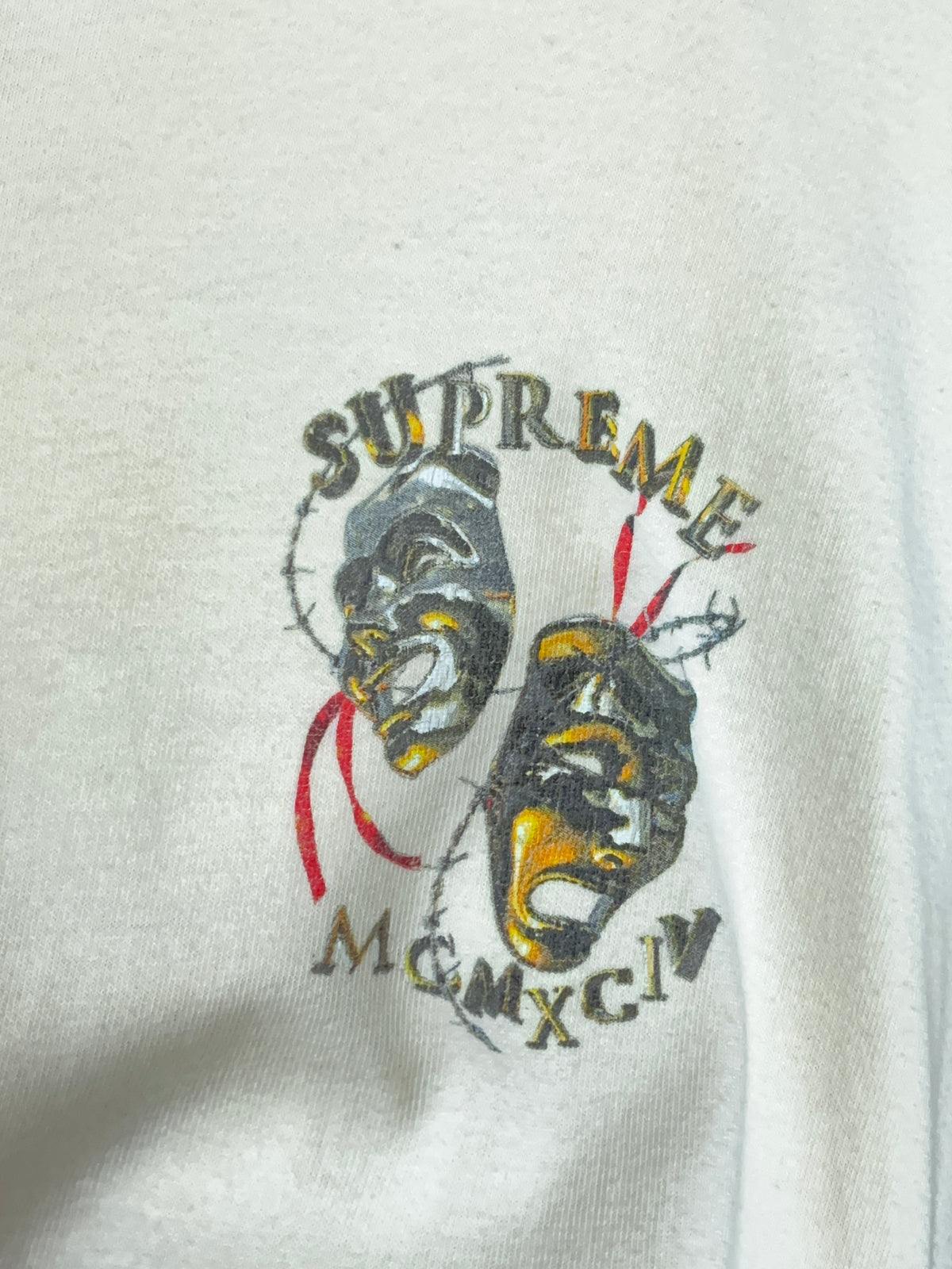 Supreme Comedy & Tragedy Masks Graphic T-Shirt - Made in USA - M