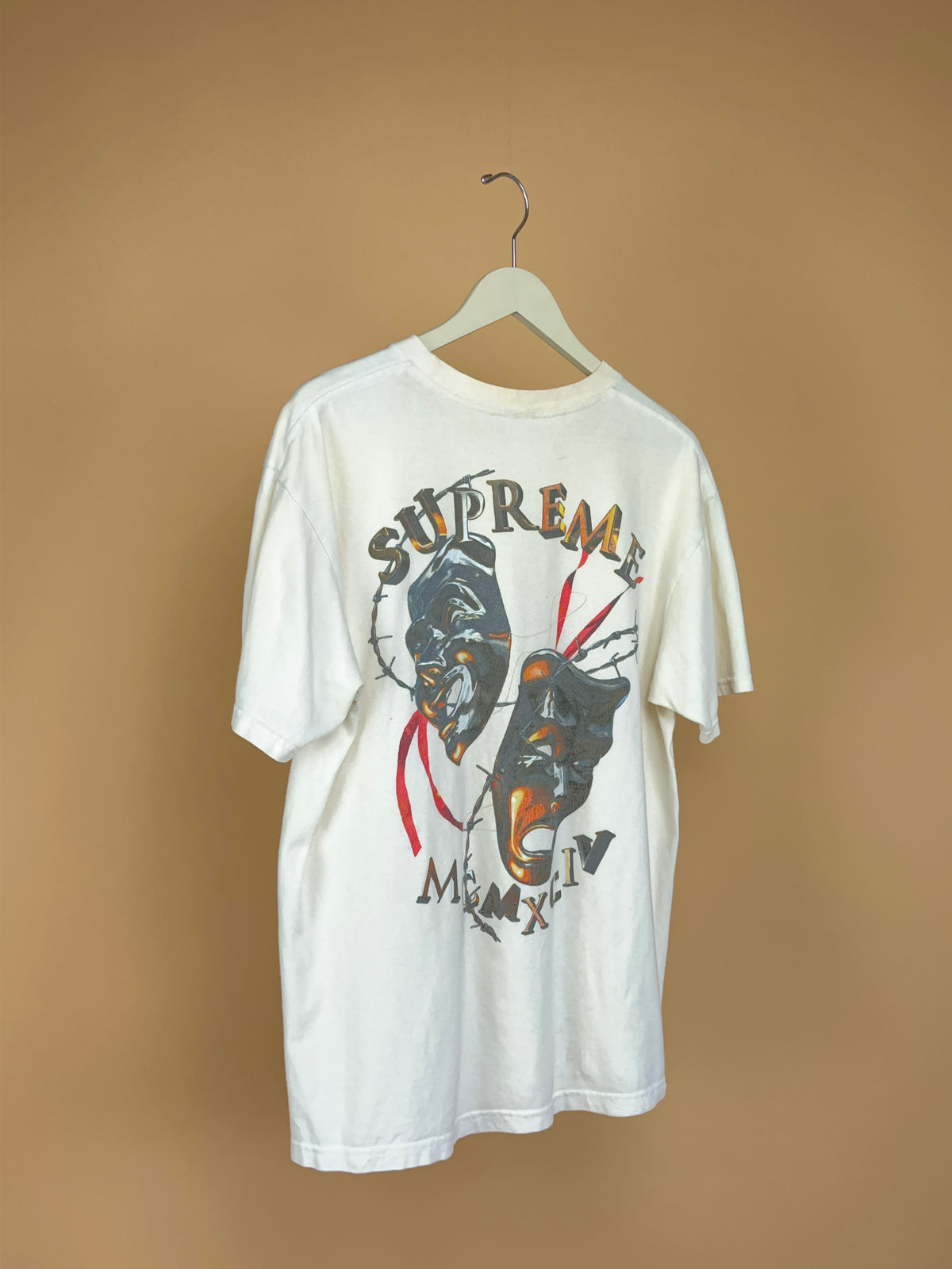 Supreme Comedy & Tragedy Masks Graphic T-Shirt - Made in USA - M