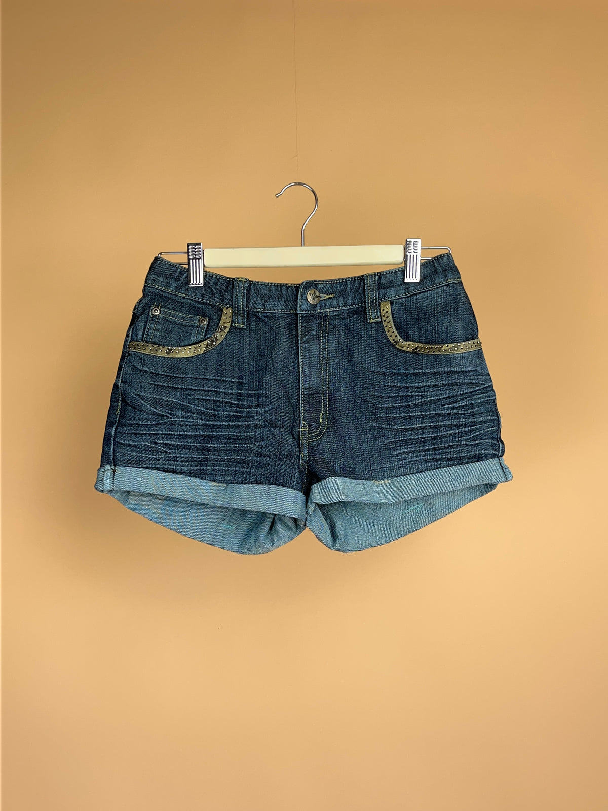 Y2K Dark Denim & Diamanté Shorts
