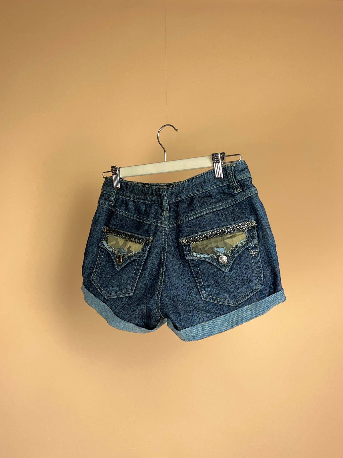 Y2K Dark Denim & Diamanté Shorts