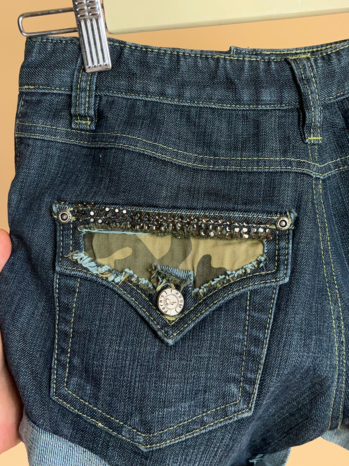Y2K Dark Denim & Diamanté Shorts
