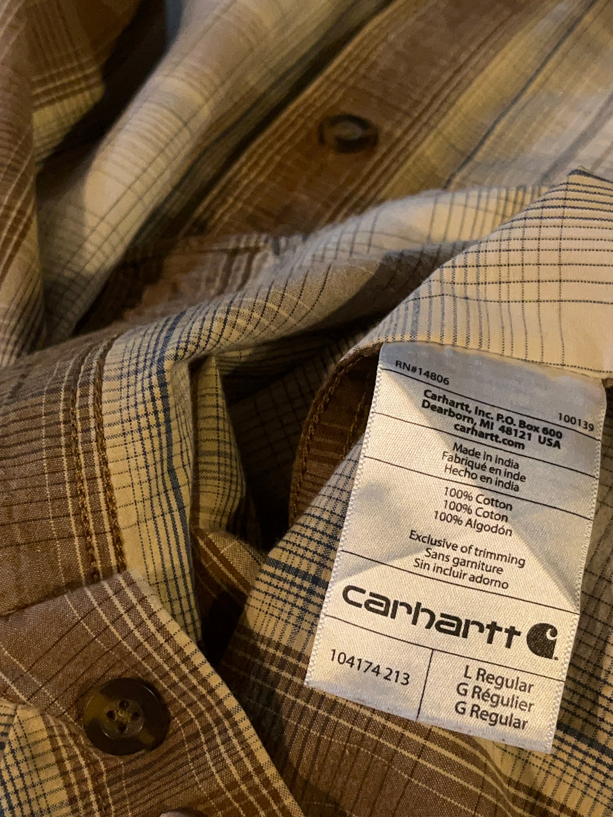 Carhartt Spring 2020 Plaid Shirt - L