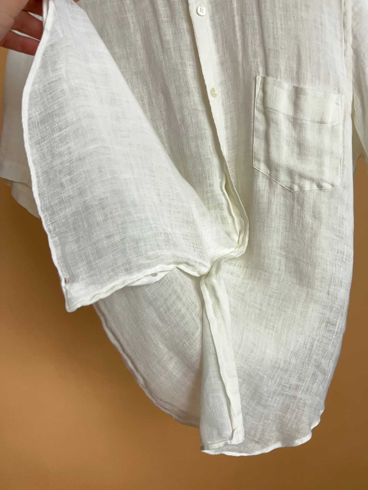 Comme des Garçons white 100% linen shirt, made in France, easy drape — Arkive Vintage