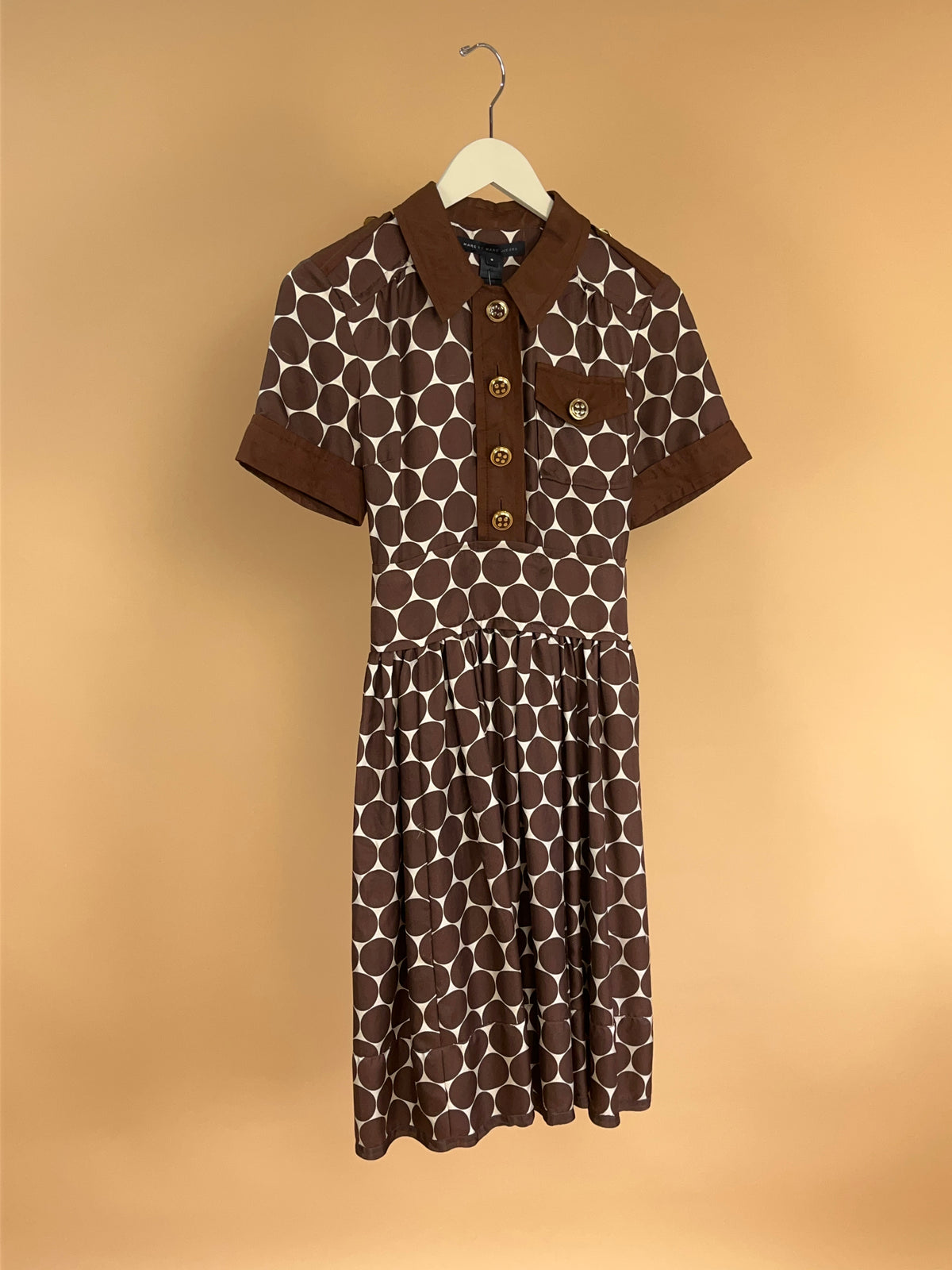 MARC BY MARC JACOBS Silk Chocolate Polka Dot Dress - 8