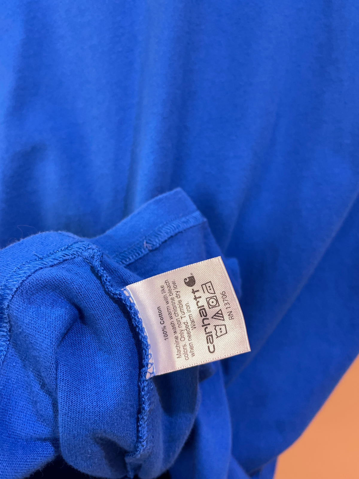 Carhartt royal blue cotton short sleeve pocket tee with logo patch — Arkive Vintage
