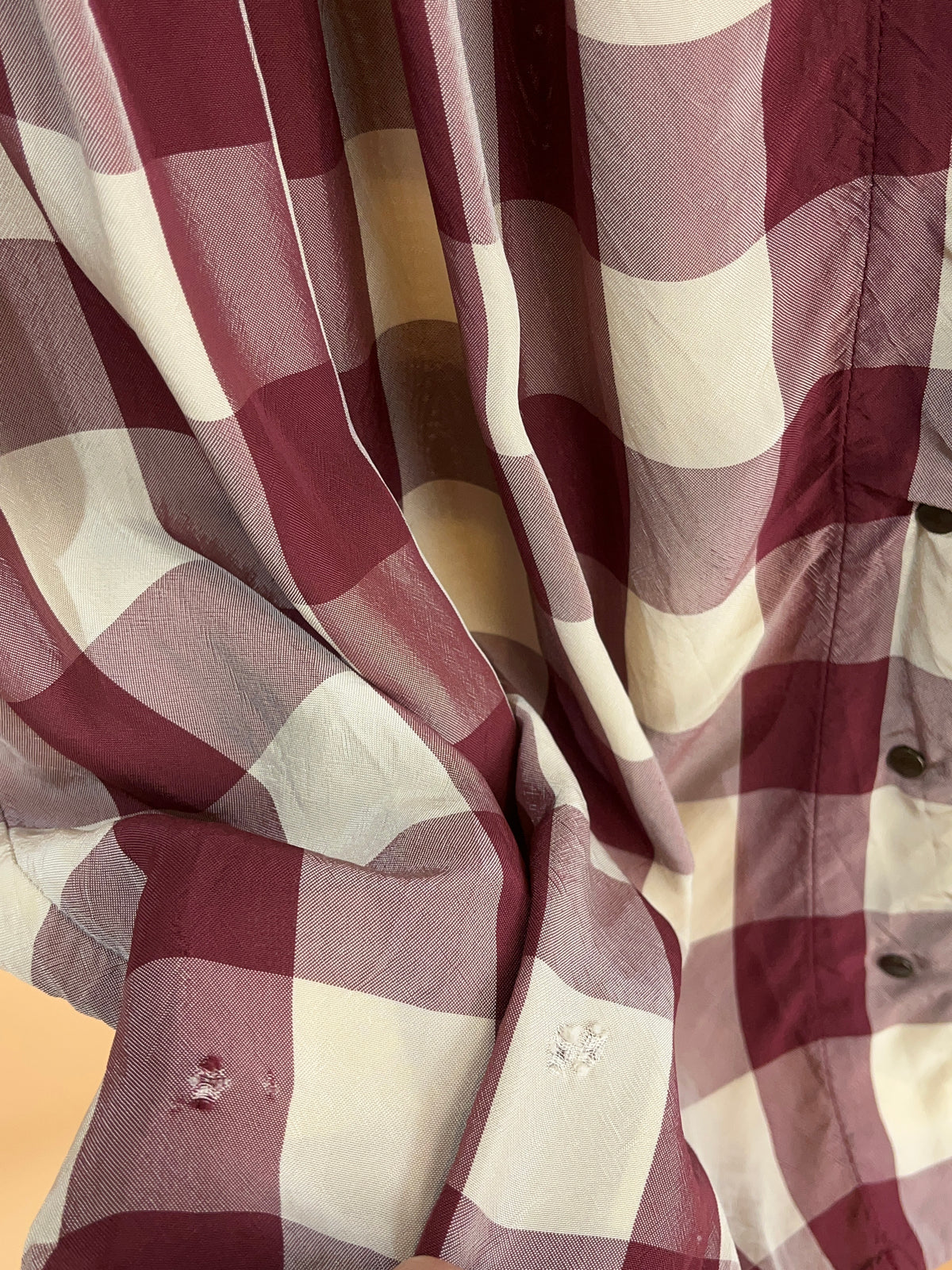 Y2K Stella McCartney Burgundy Gingham Blouse