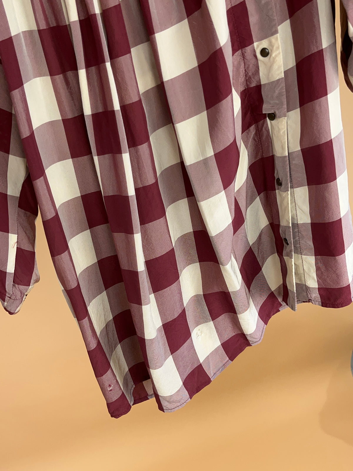 Y2K Stella McCartney Burgundy Gingham Blouse