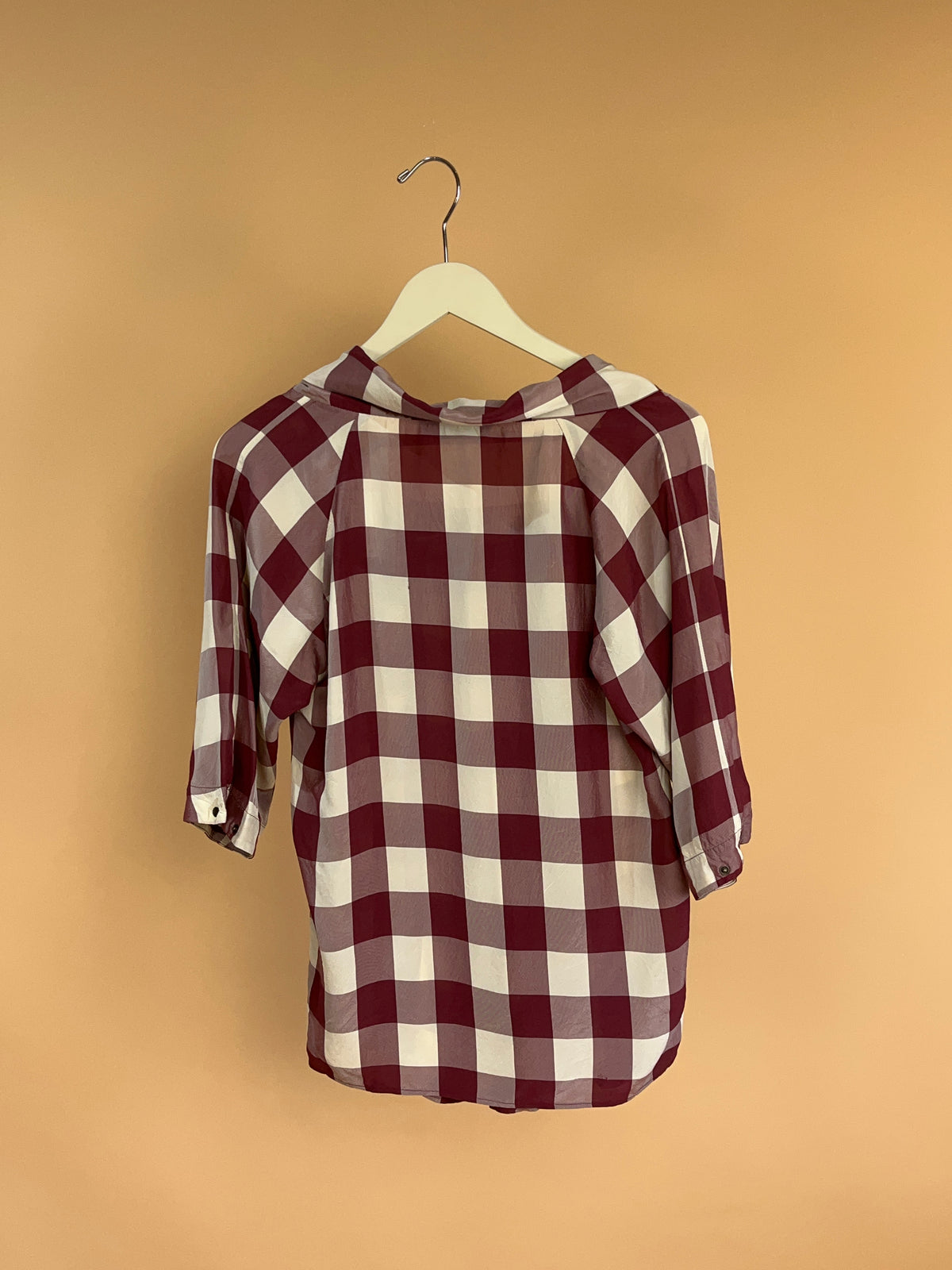 Y2K Stella McCartney Burgundy Gingham Blouse