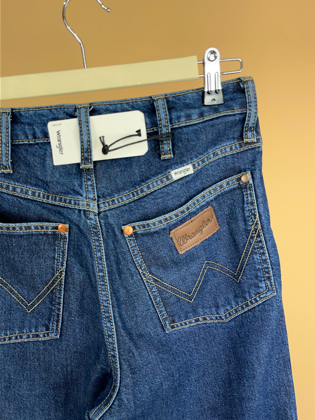 Wrangler Wanderer high-rise flare jeans, deadstock mid-blue denim — Arkive Vintage
