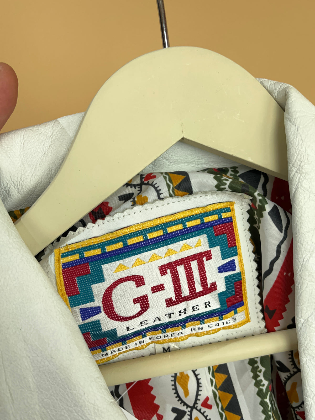 1990s G-III White Fringed Leather jacket - S