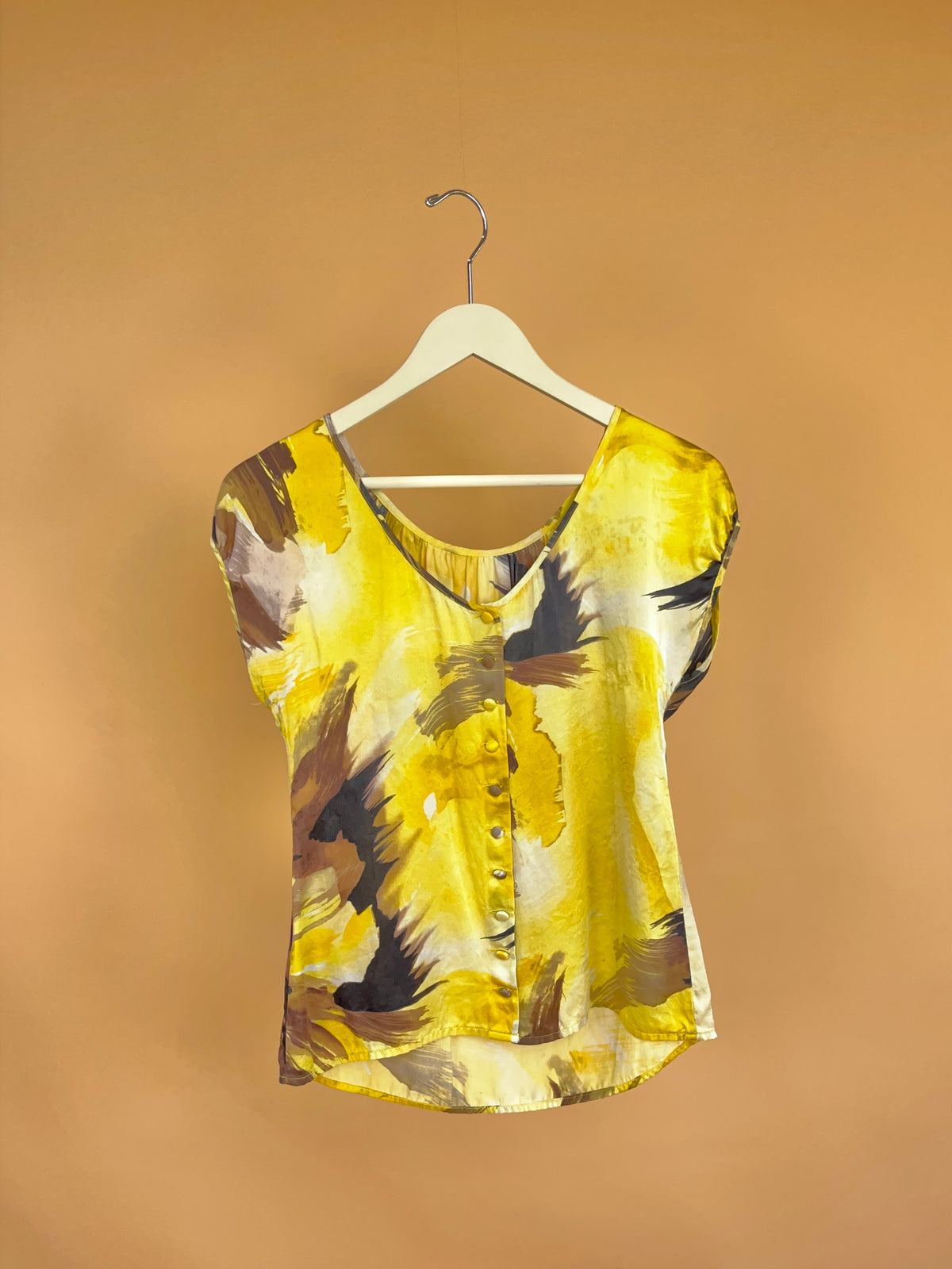 Y2K Butter Yellow Silk Blouse