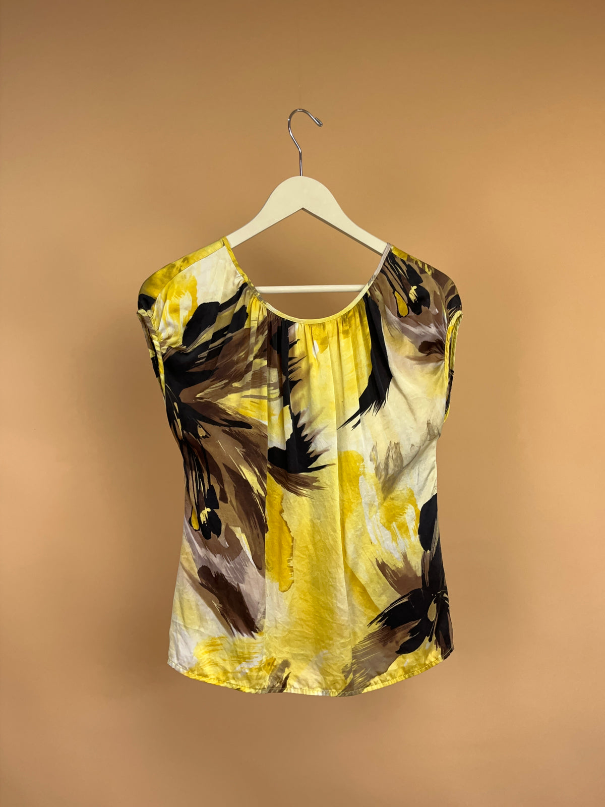 Y2K Butter Yellow Silk Blouse
