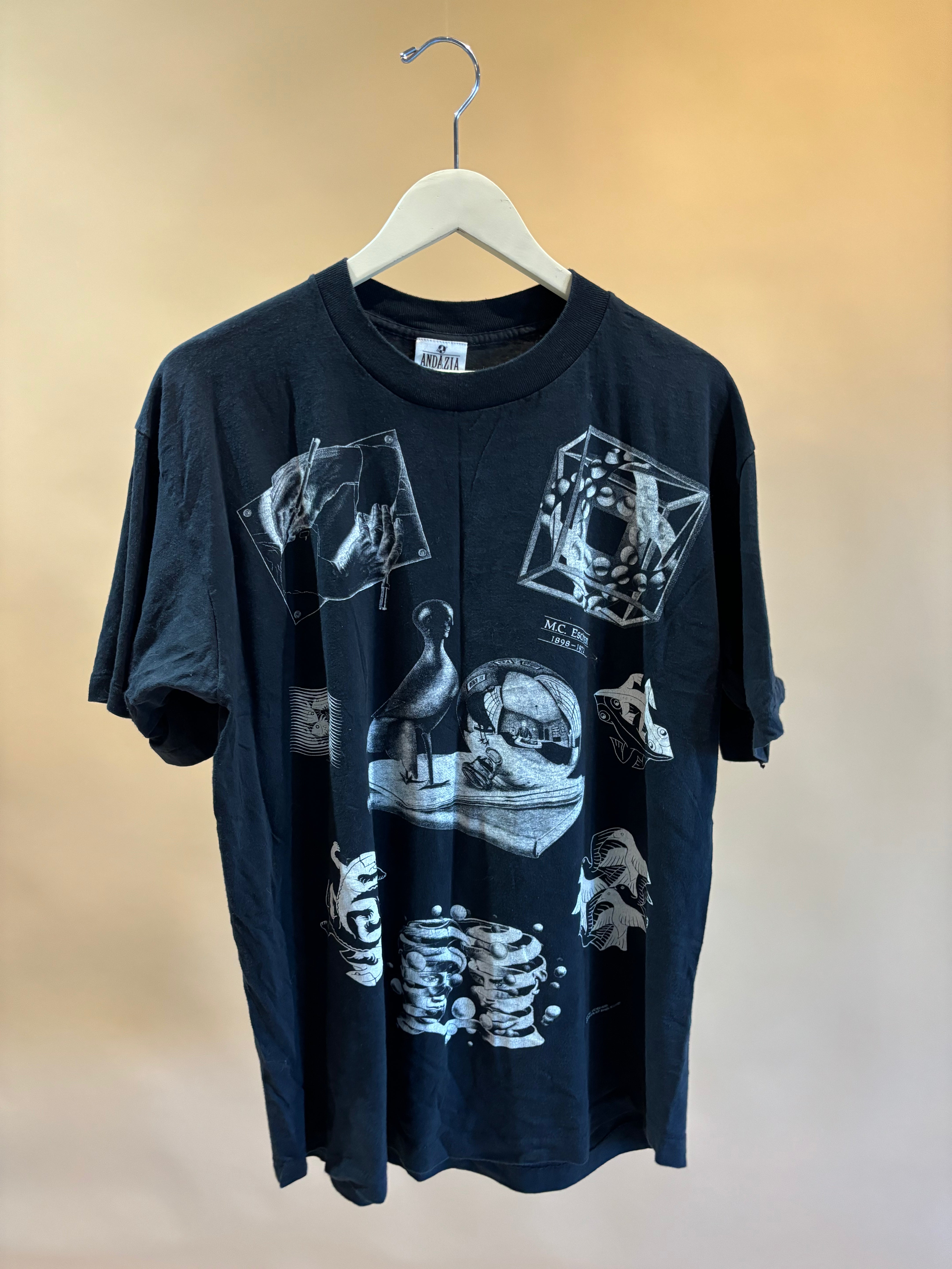 Rare 1990s MC Escher Art Lithograph T-Shirt - L