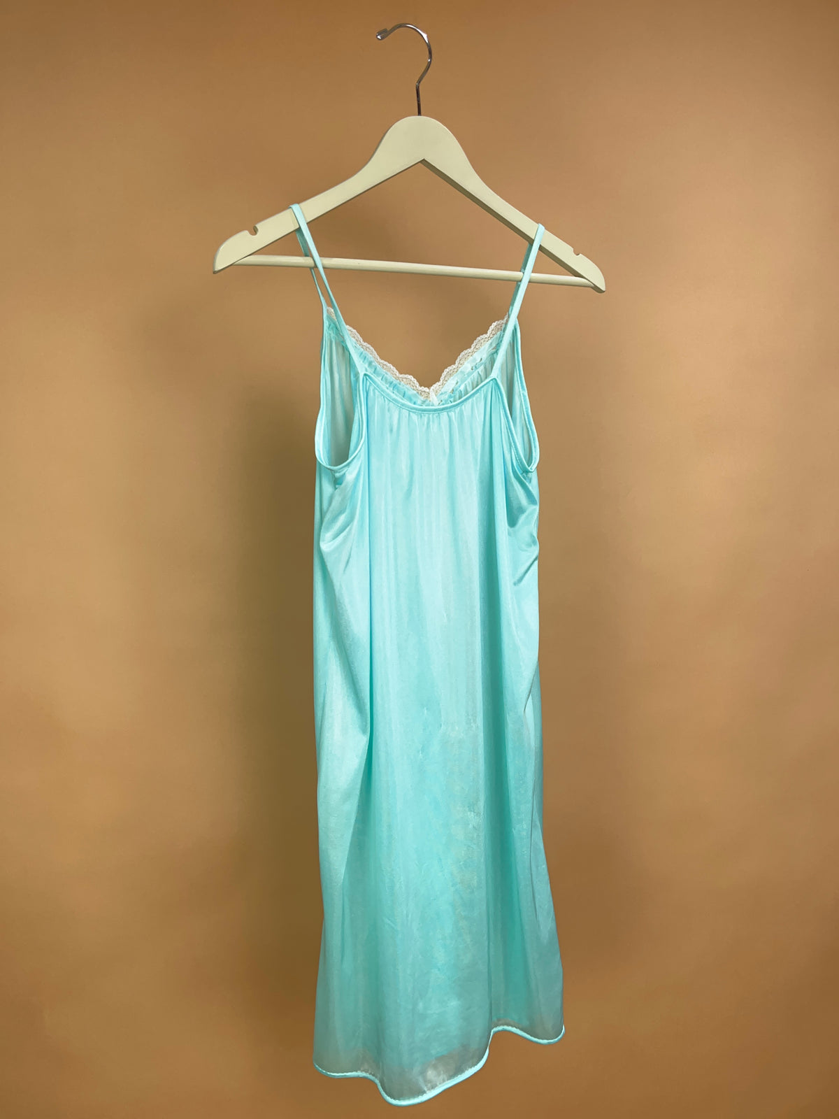 1970's ILGWU teal nylon robe and mini slip lingerie set, Made in USA — Arkive Vintage