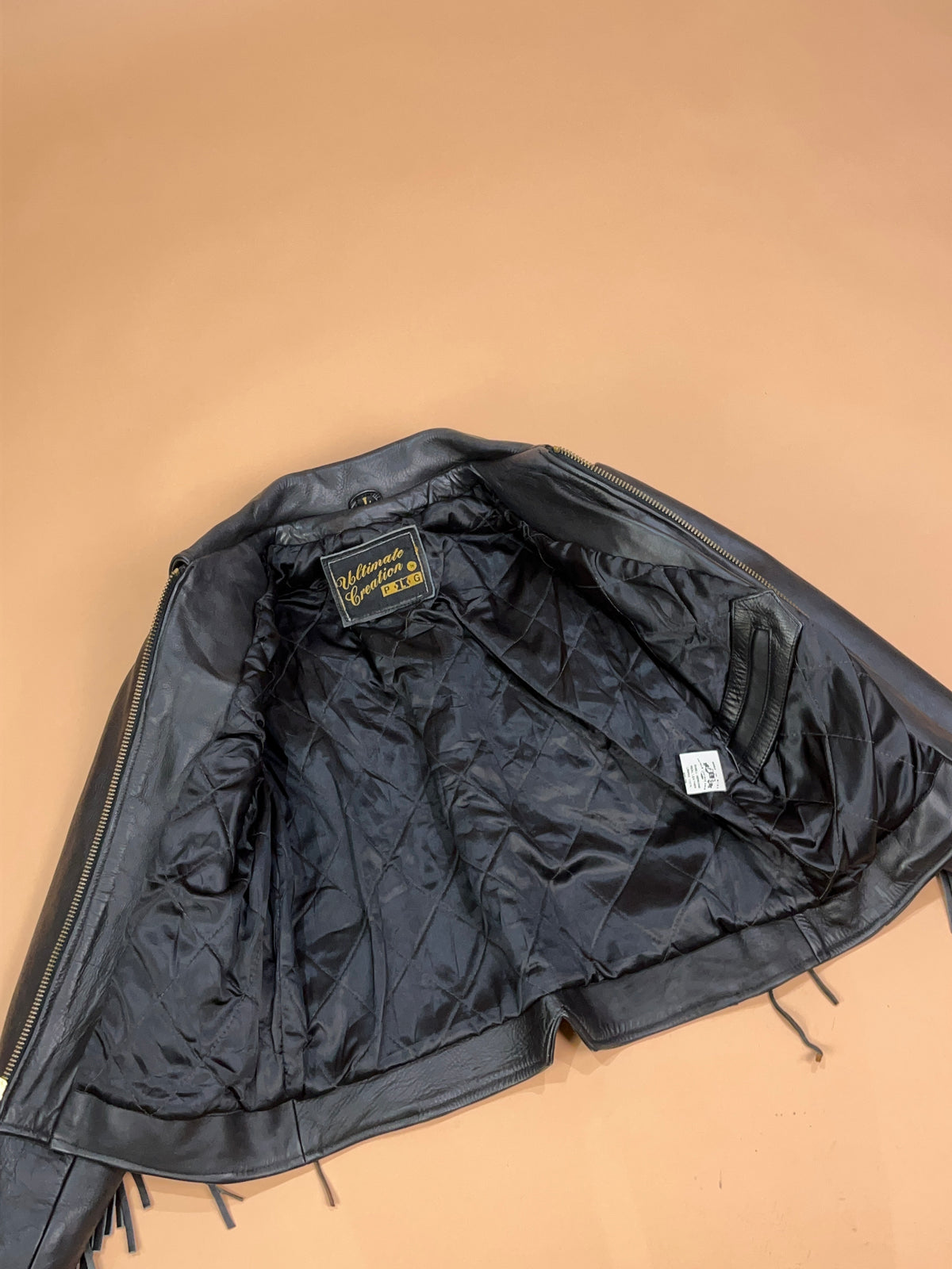 1990's Ultimate Creation by PLG Fringe Leather Biker Jacket - S