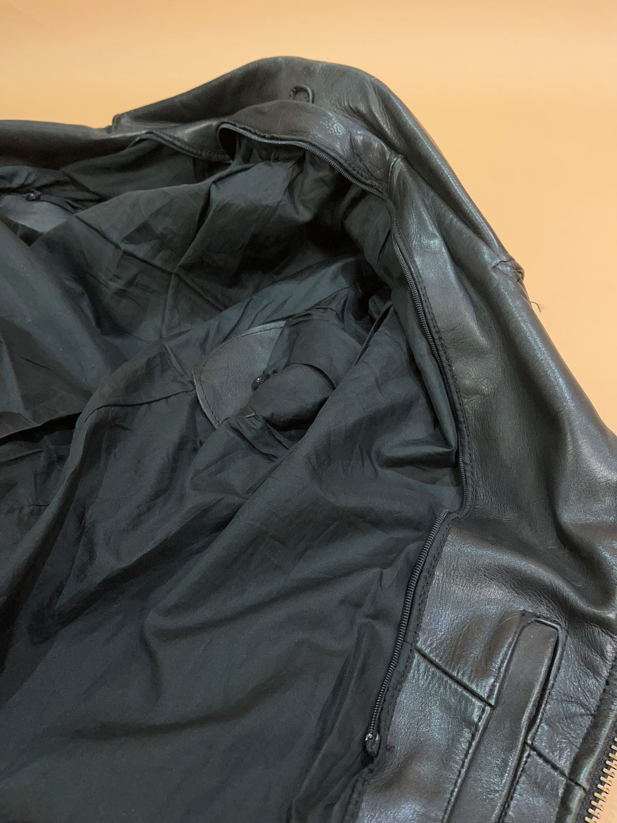Vintage Black Leather Perfecto Biker Jacket