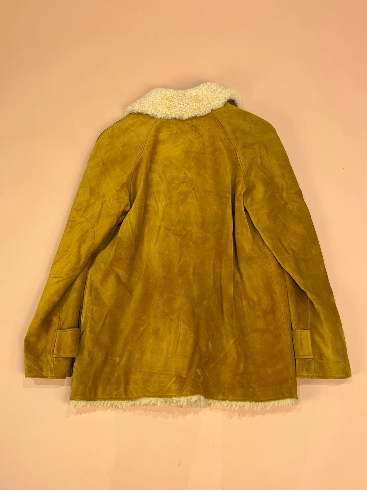 Y2K Coach New York Drifter Mustard Suede Shearling Coat - M