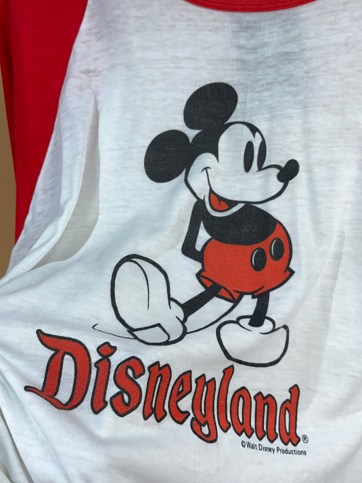 1980's Disneyland Mickey Mouse raglan sleeve graphic t-shirt — Arkive Vintage