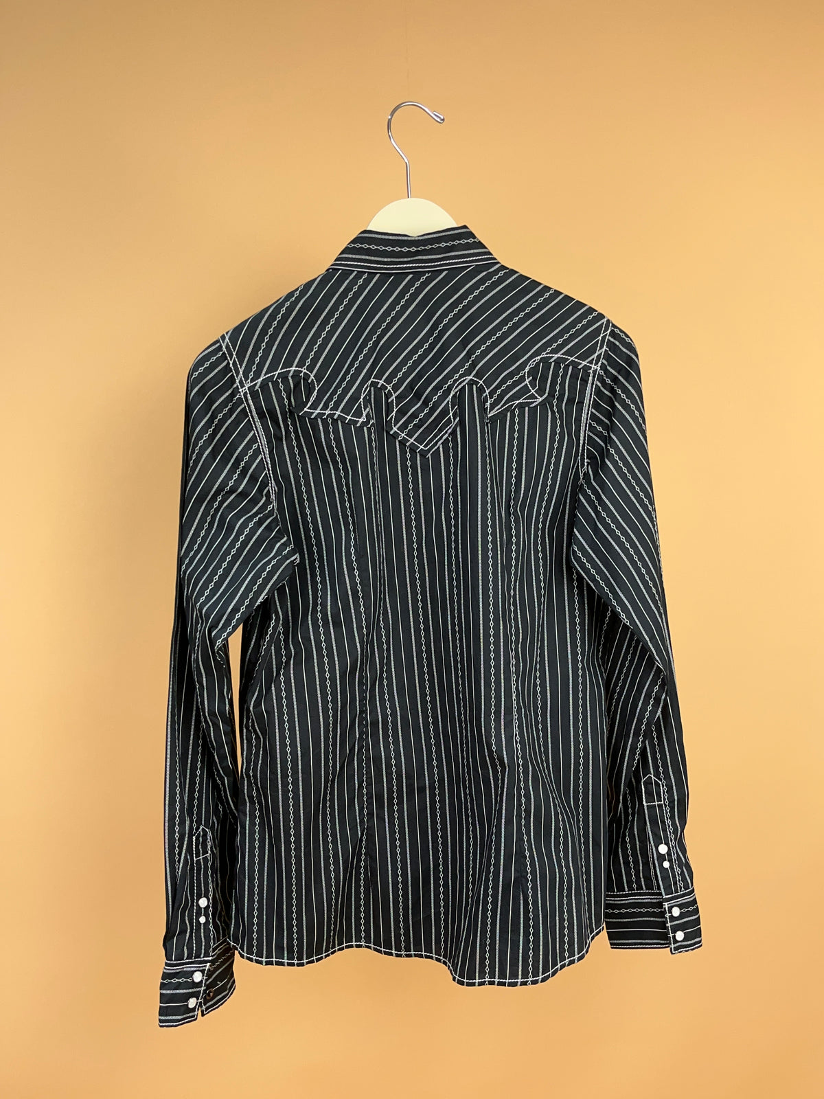 Y2K Cruel Girl" Pinstripe Long Sleeve Shirt - L