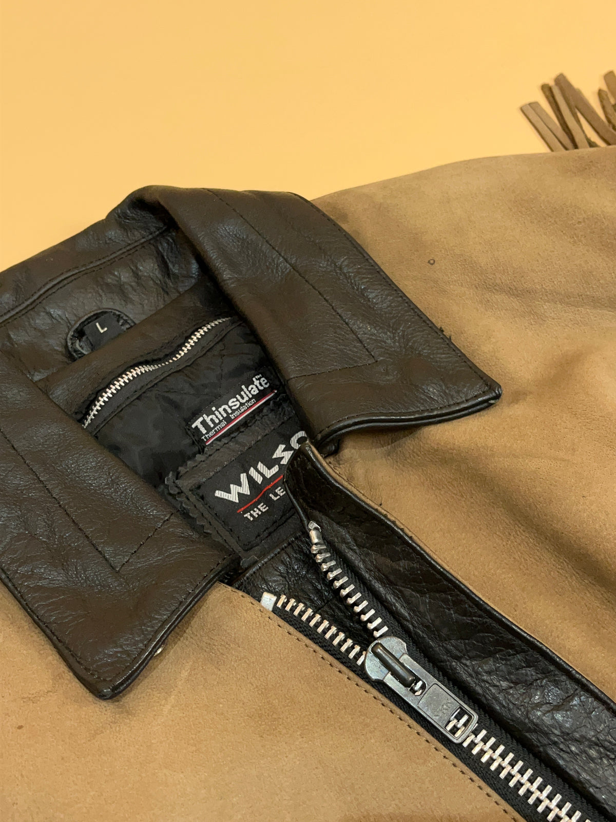 1990s Wilsons Leather Fringe Biker Jacket - L