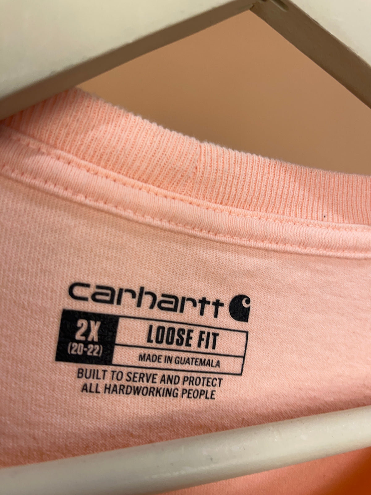 Carhartt Pale Pink Loose Fit Pocket Tee - L