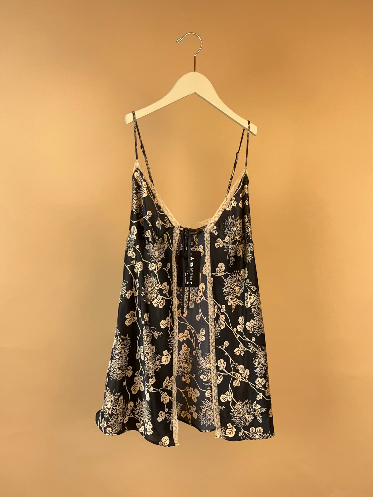 Victorias Secret Black and Beige Floral Cami