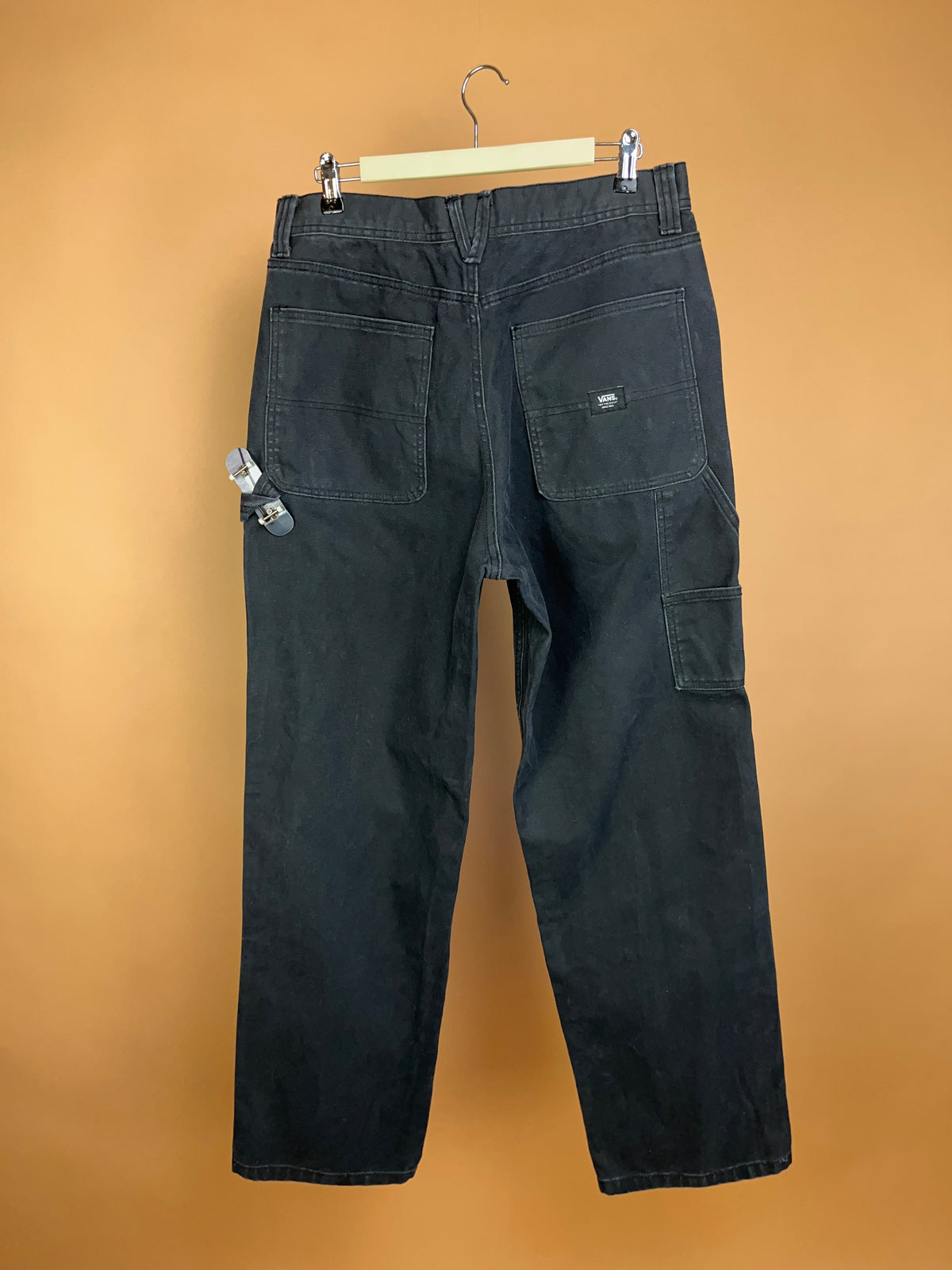 Vans Drill Chore Carpenter Black Wide Leg Carpenter Jeans - 32"