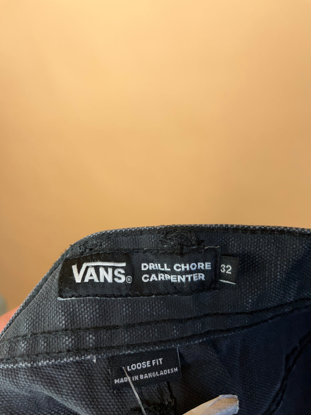 Vans Drill Chore Carpenter Black Wide Leg Carpenter Jeans - 32"