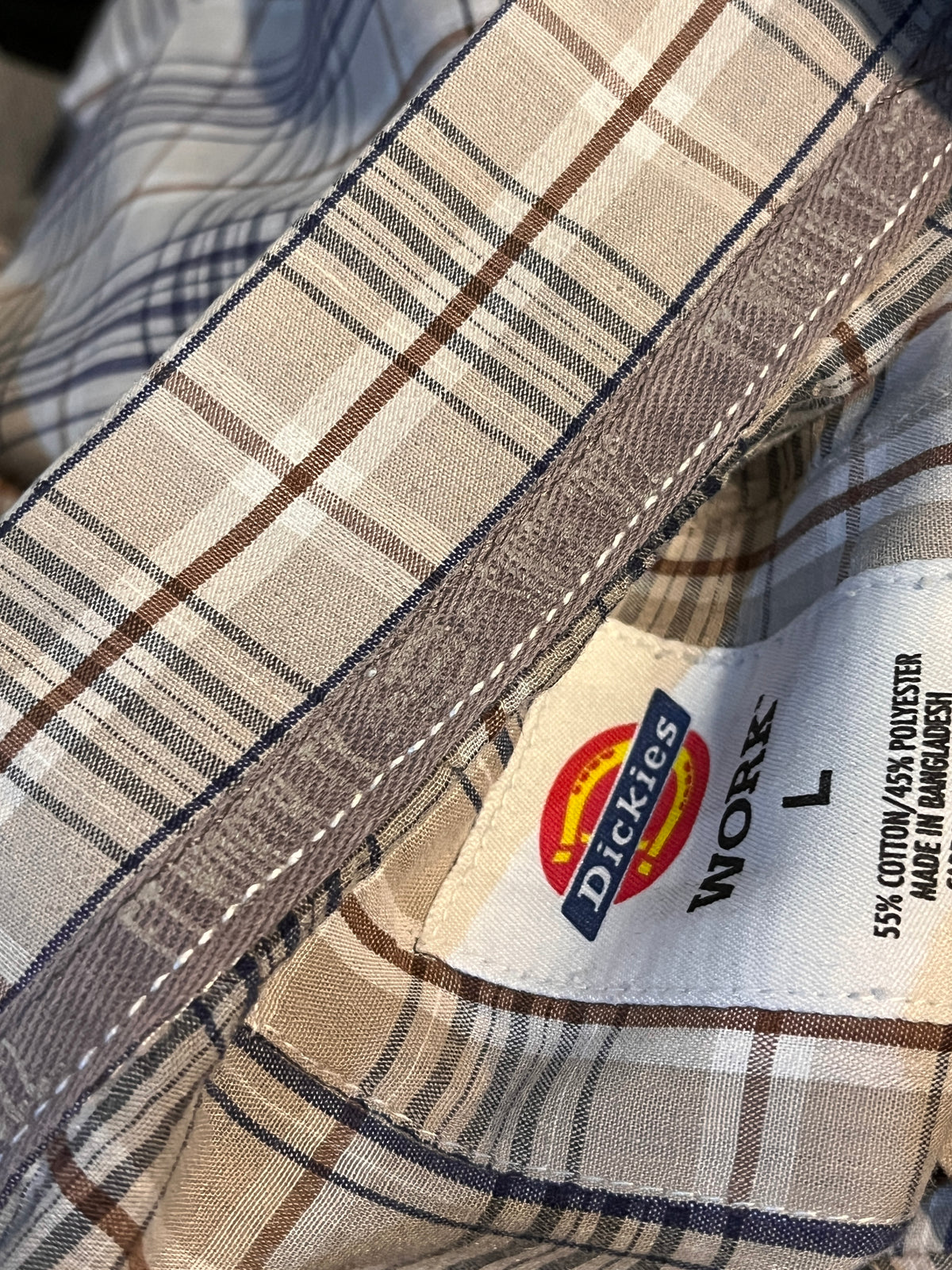 Y2K Dickies Ft Worth TX plaid lightweight work shirt — Arkive Vintage