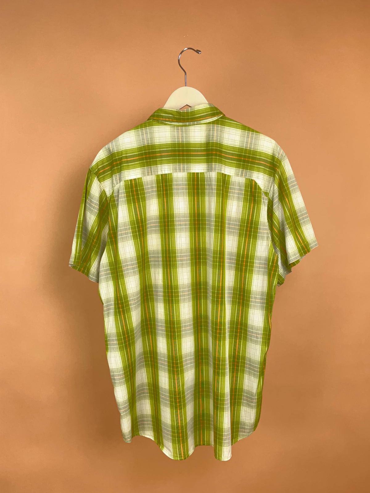 Columbia Green & Orange Plaid Shirt - L — Arkive Vintage