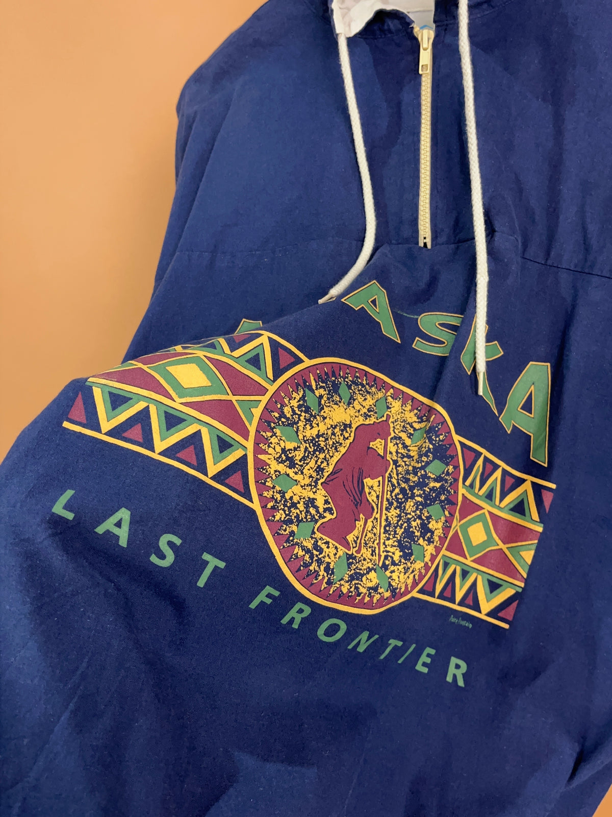 1990s Prairie Mountain "Alaska - Last Frontier" Blue Pullover - Made in USA - XL