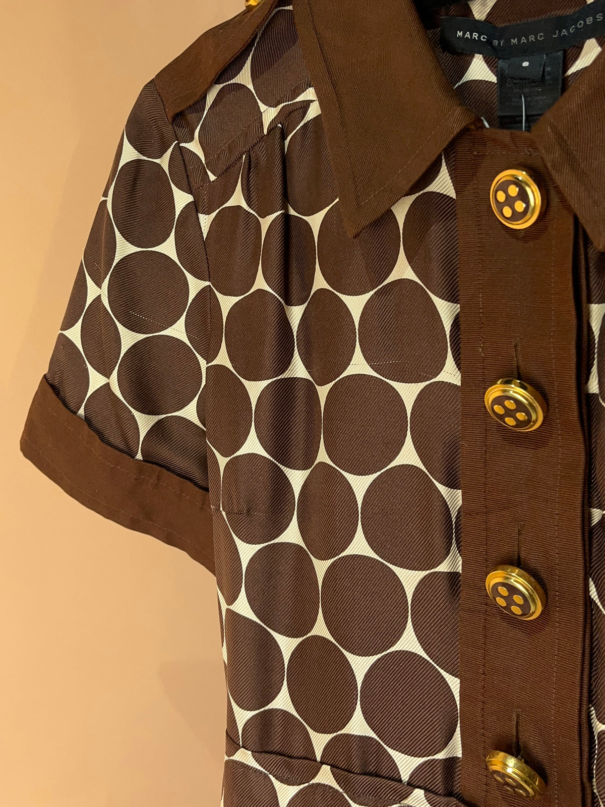 MARC BY MARC JACOBS Silk Chocolate Polka Dot Dress - 8
